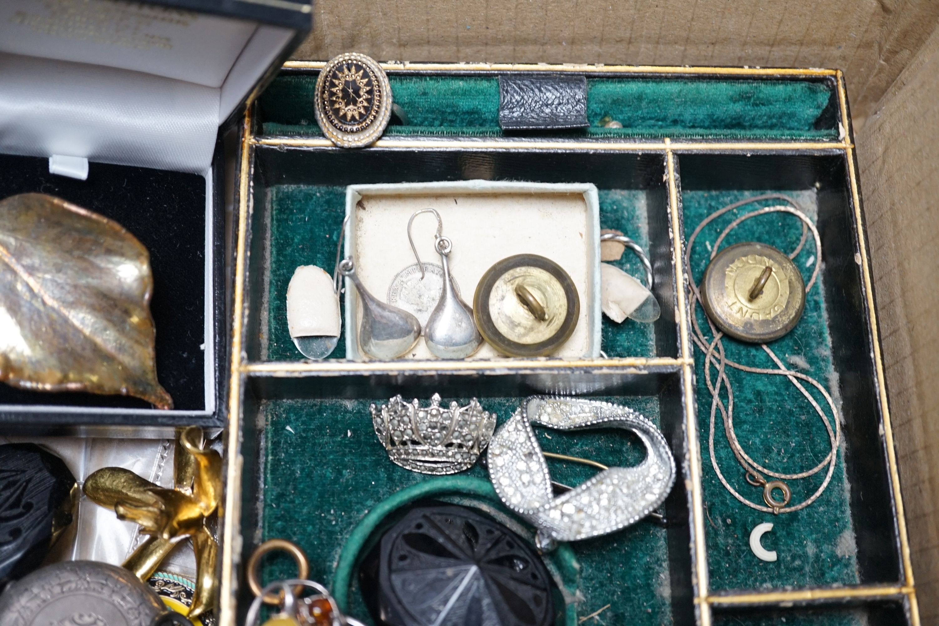 A Norwegian gilt 925 and enamel set bracelet 19cm and a quantity of assorted costume jewellery etc.